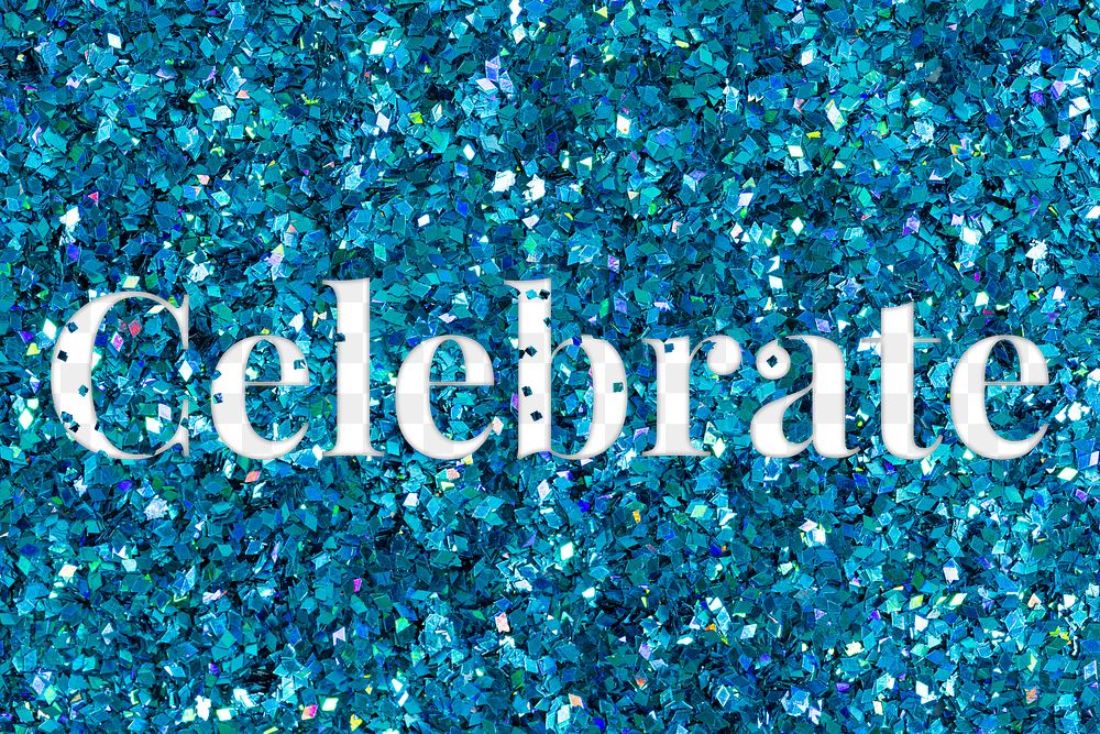 Png celebration glittery typography word
