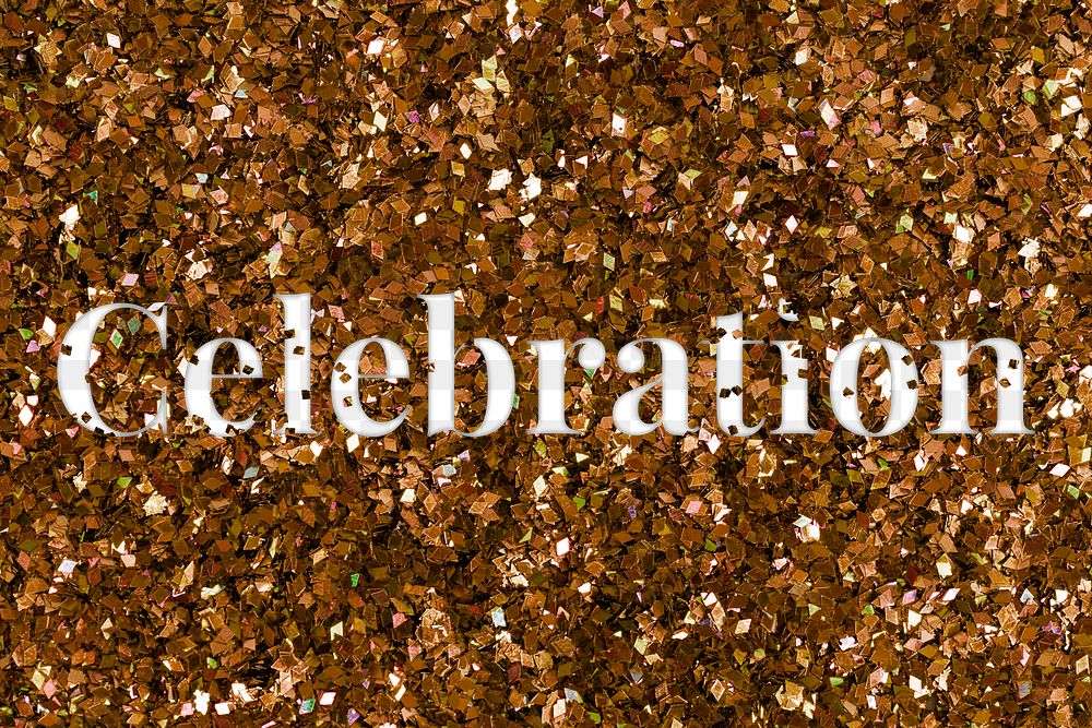Celebration glittery png message typography word