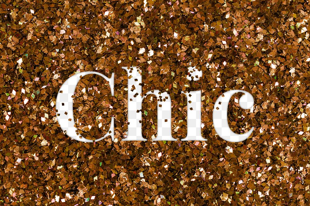 Chic glittery typography png message