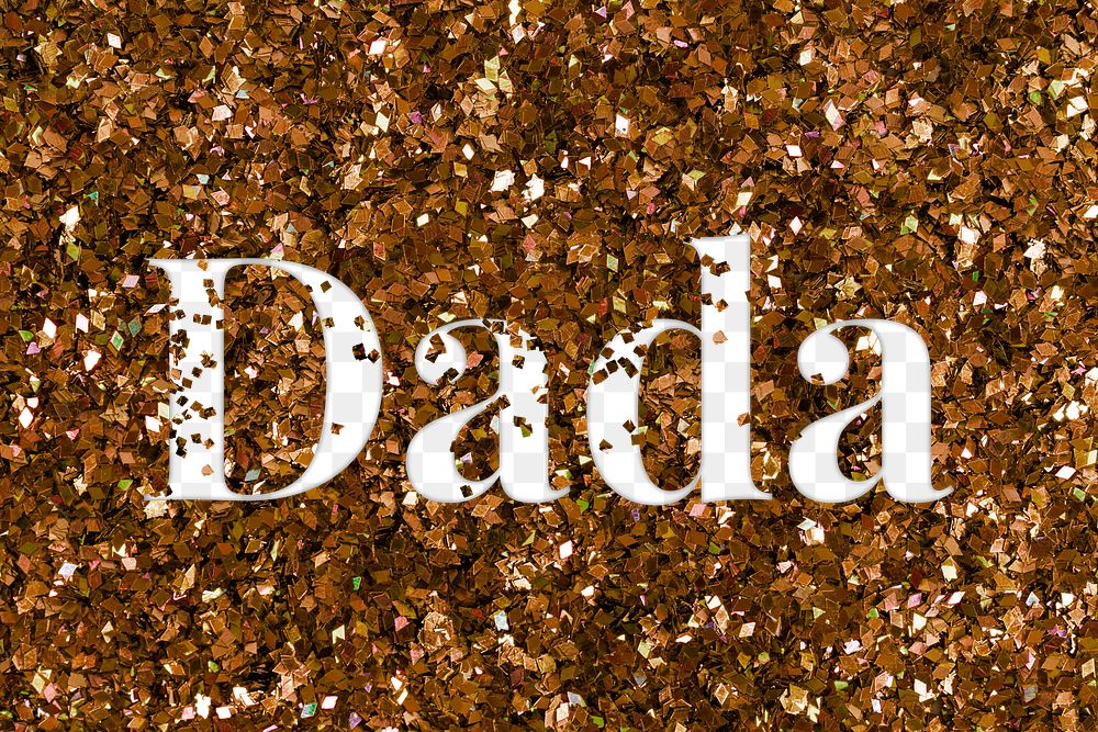 Dada glittery png typography word