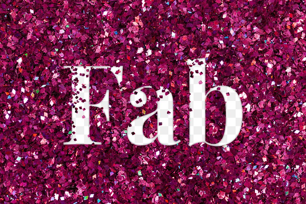 Png glittery fab typography word