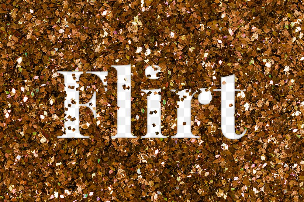 Flirt glittery text png typography word