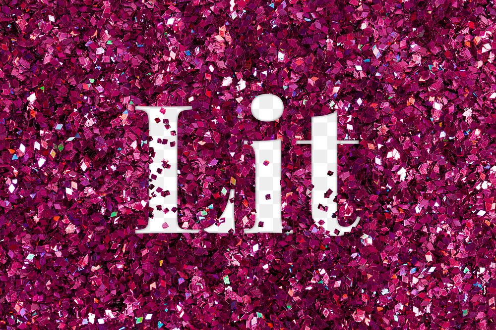 Lit word png glittery typography
