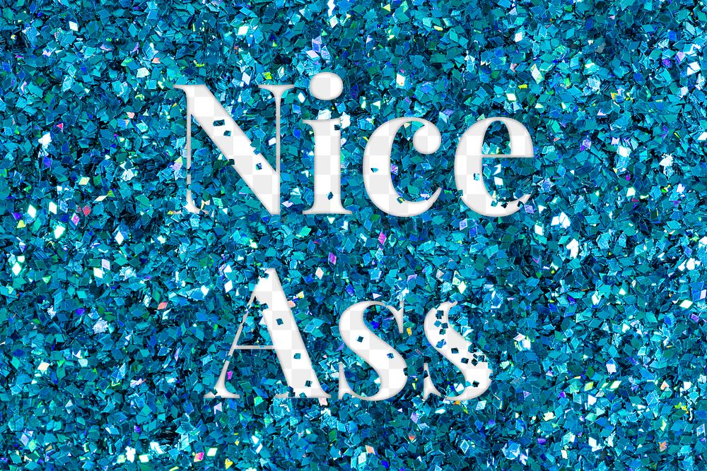 Png nice ass glittery blue typography word