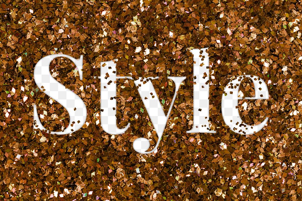 Png style glittery word typography