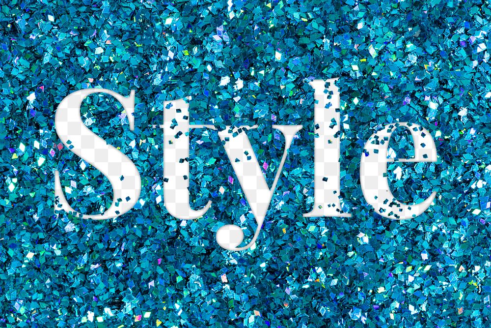 Png style glittery text typography word