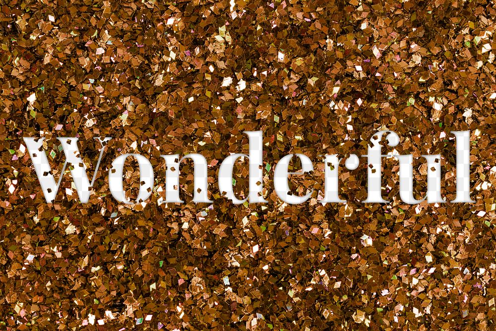 Png glittery wonderful typography word