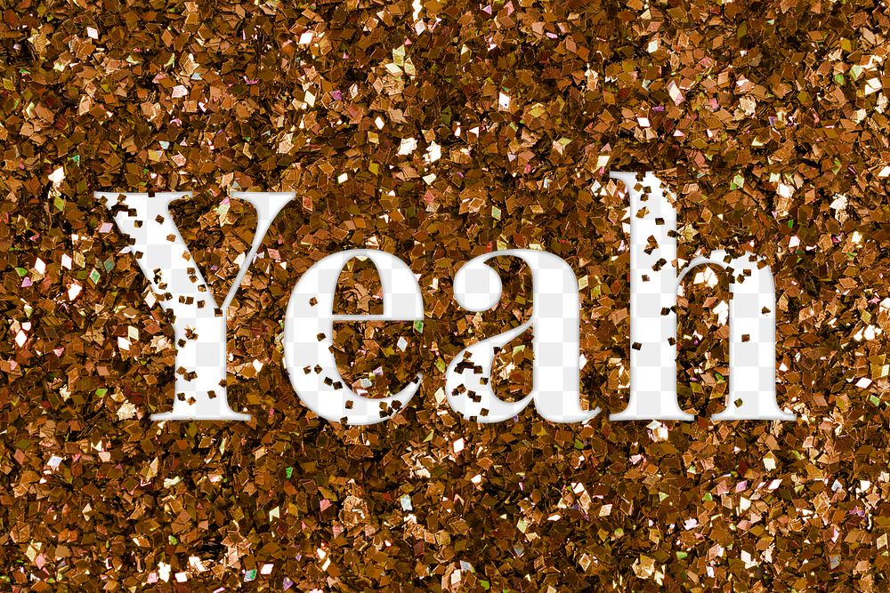 Png yeah glittery typography word