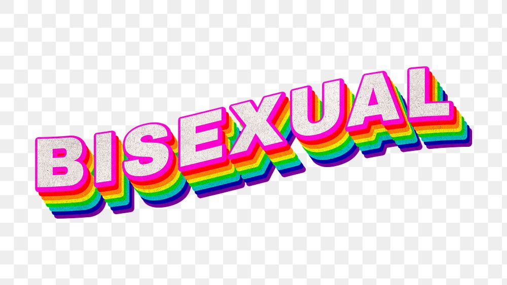 Rainbow word BISEXUAL typography design element