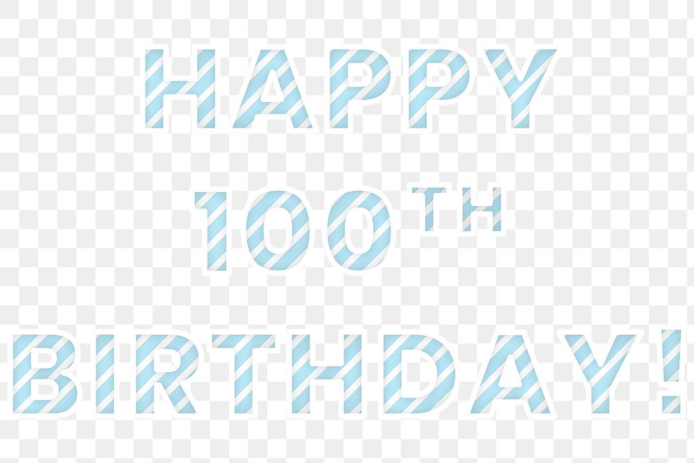 Happy 100th birthday png word candy cane font