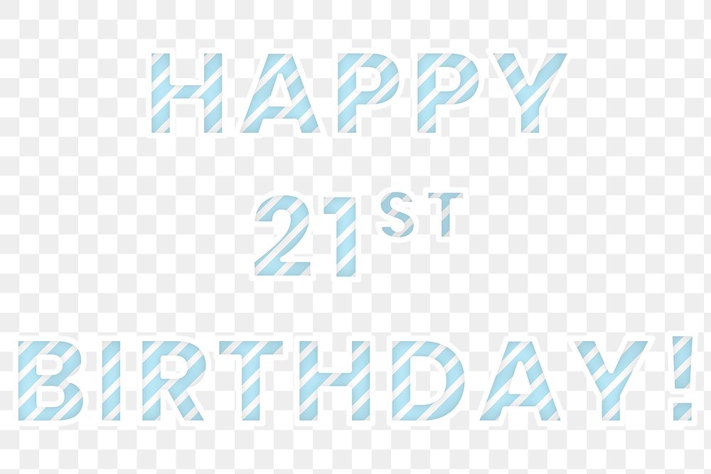 Happy 21st birthday png candy cane font typography