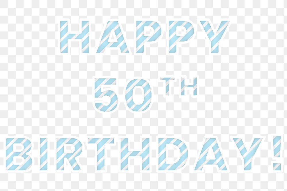 Png Happy 50th birthday word candy cane font typography