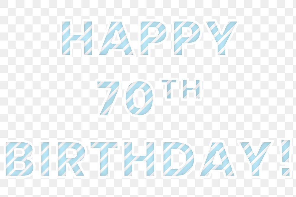 Happy 70th birthday png word candy cane font