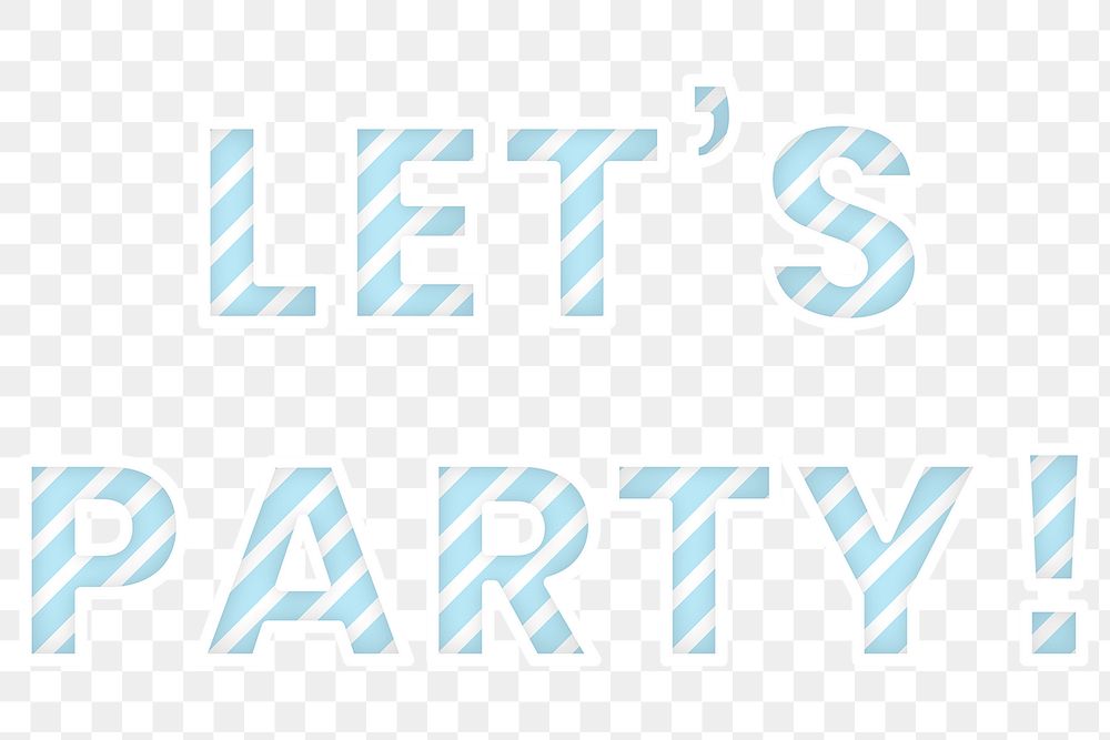 Let's party candy cane font png typography