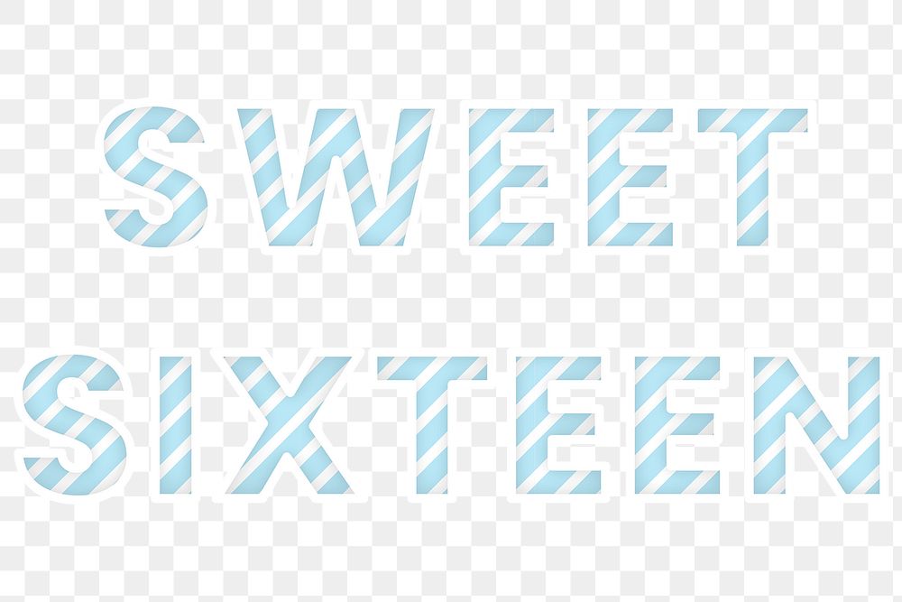 Png Sweet sixteen word candy cane font typography