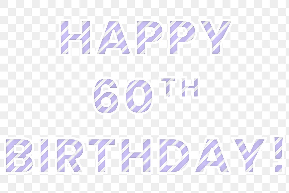Happy 60th birthday png word candy cane font
