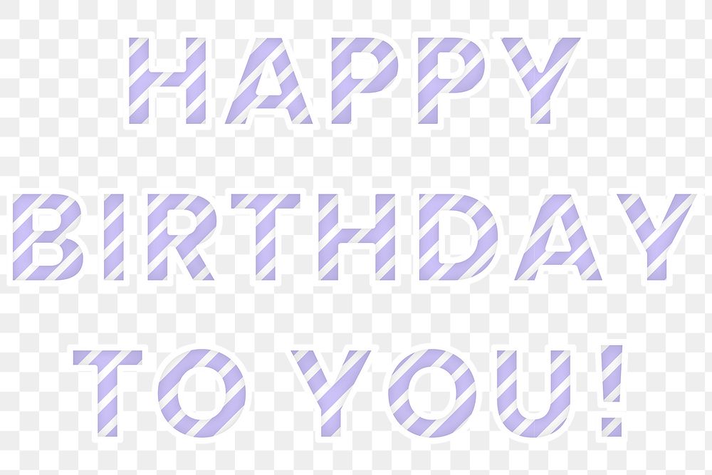 Happy birthday to you candy cane png font 