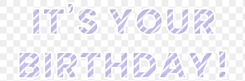 It's your birthday png candy cane font typography