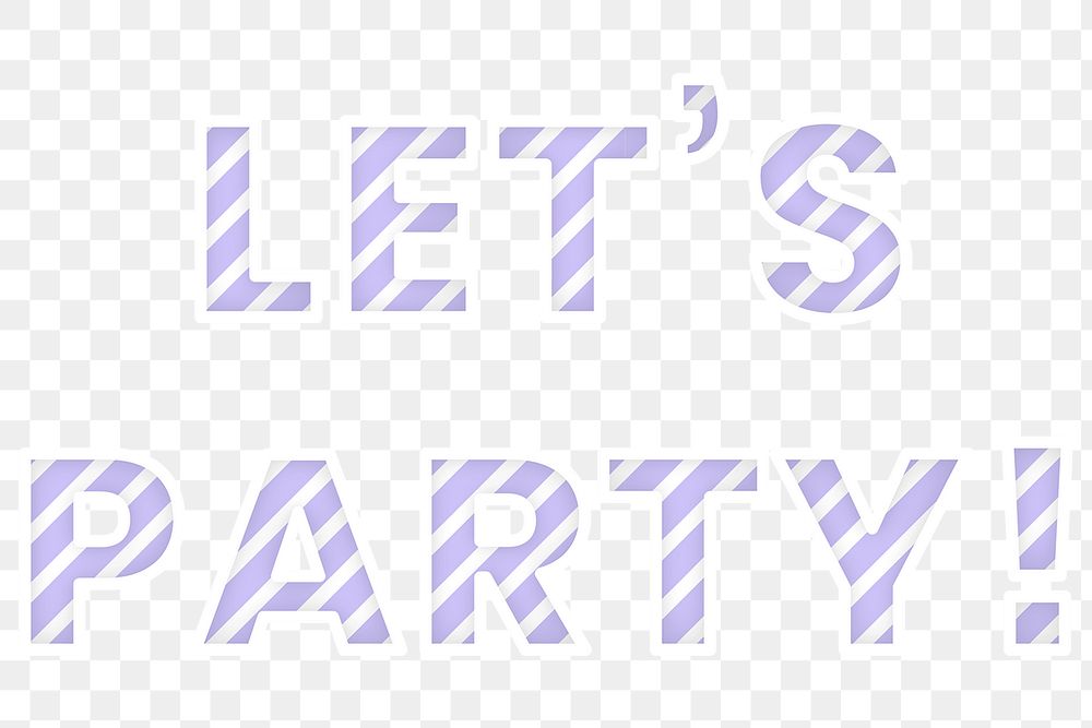 Let's party png candy cane font typography