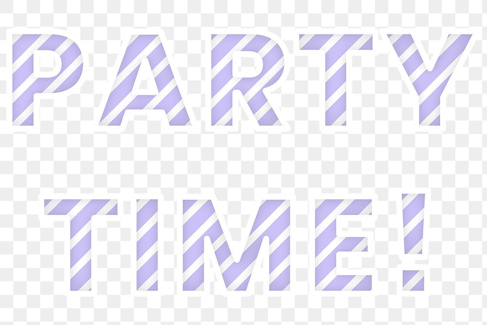 Party time candy cane png block letter typography