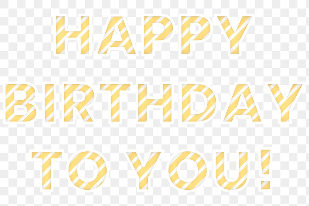 Happy birthday to you candy cane font png block letter typography