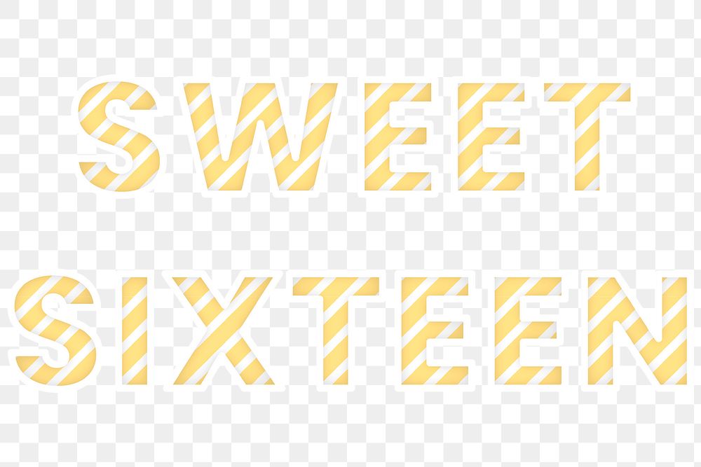 Sweet sixteen png candy cane font typography
