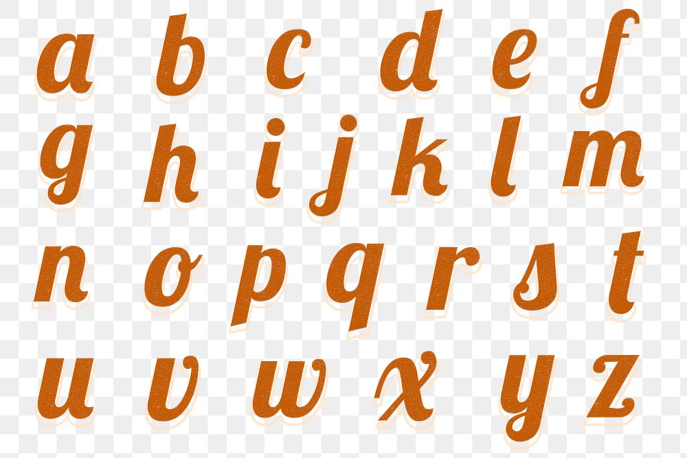 Alphabet png retro lettering font set