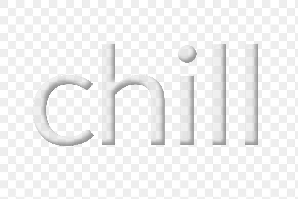 Chill embossed font png typography