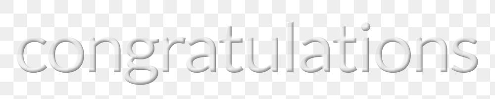 Congratulations embossed png font text typography