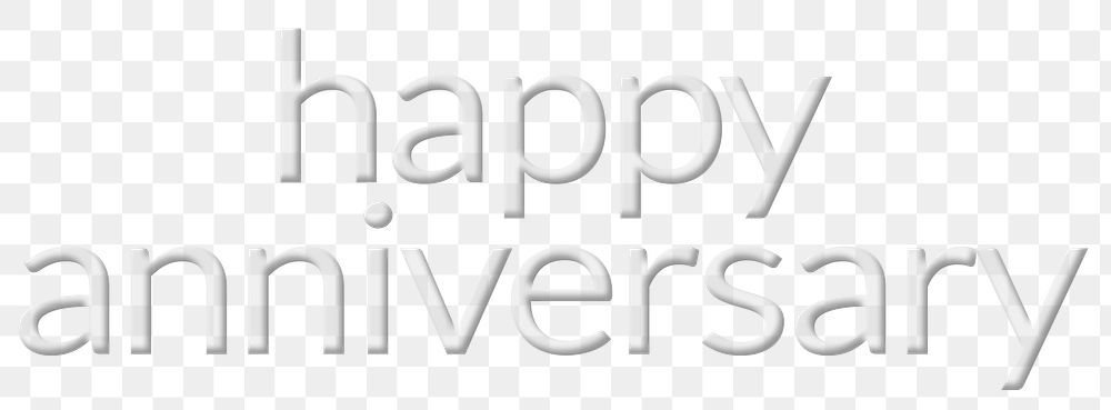 Happy anniversary embossed font png text typography