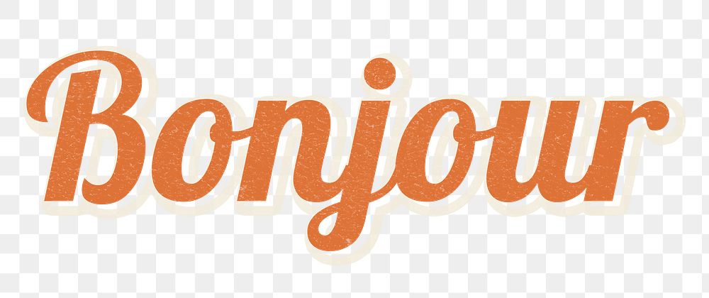 Retro word bonjour typography design element