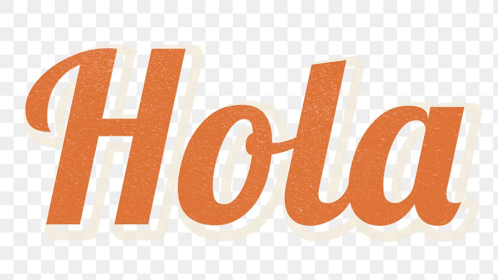 Retro word hola typography design element