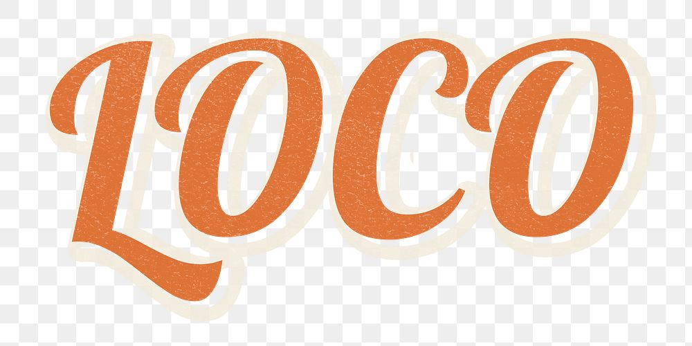 Retro word LOCO typography design element