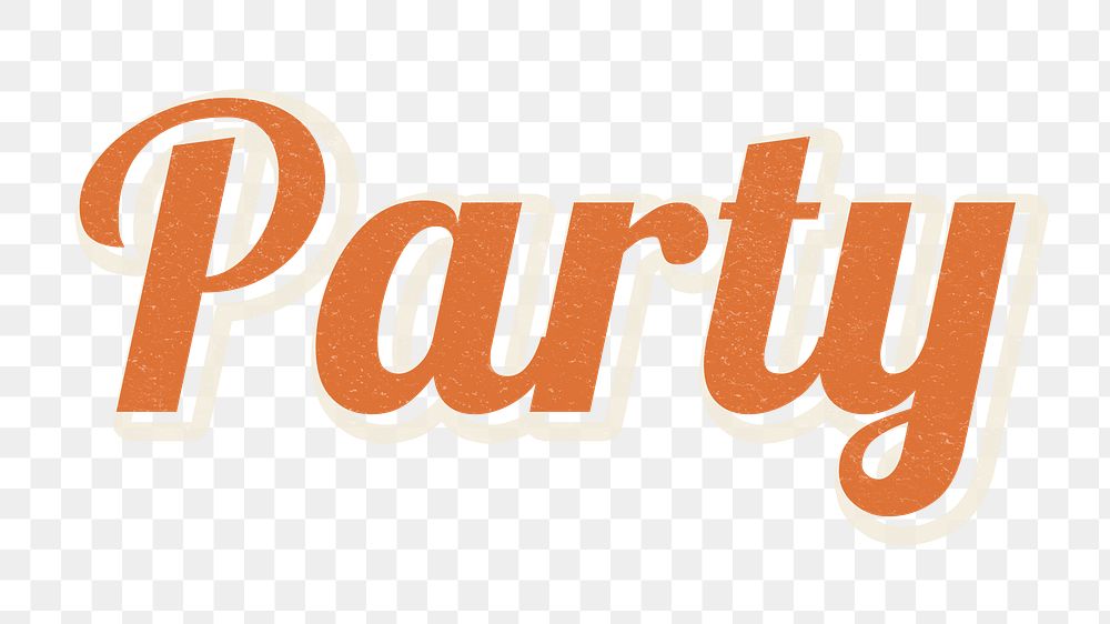 Retro word Party typography design element