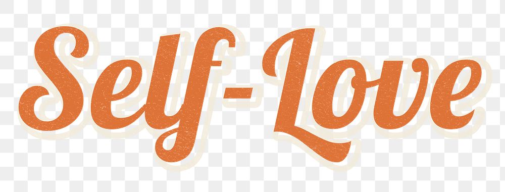 Retro word Self-Love typography design element