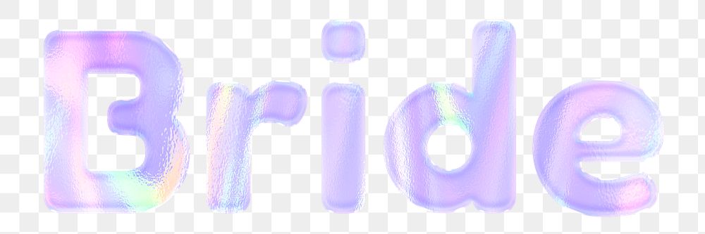 Purple bride png sticker holographic bold font