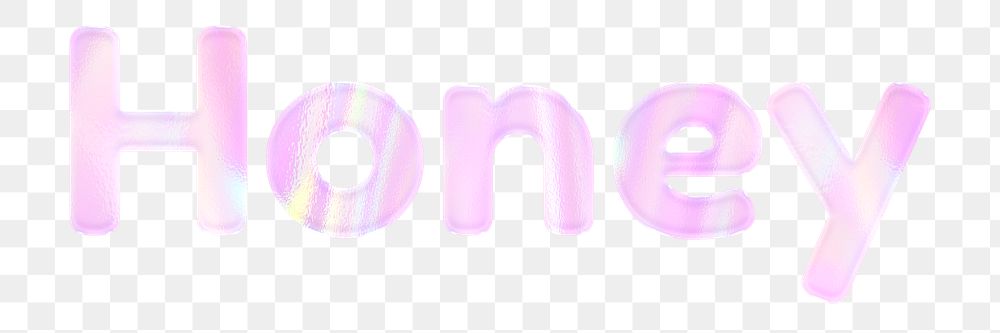 Shiny honey png lettering pink holographic word sticker