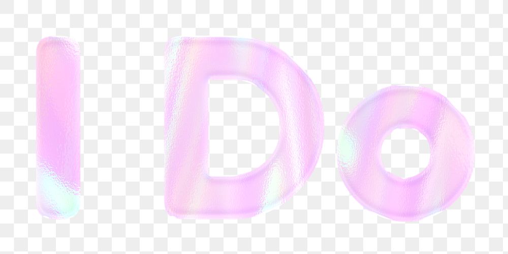 Pink I do text png bling bling holographic word sticker feminine