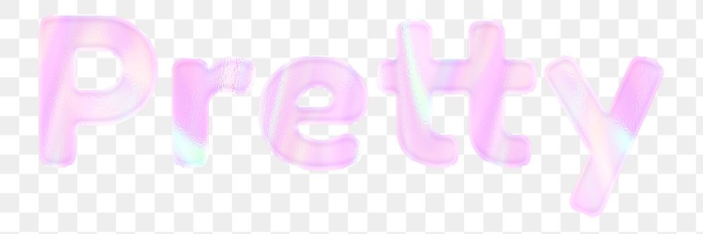 Pastel pretty text png word sticker holographic pink