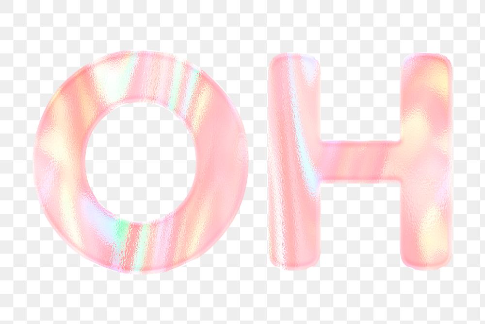 Oh png word art girly pastel holographic 