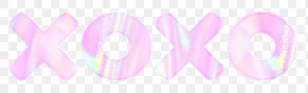 Pastel XOXO word png sticker bling bling holographic feminine