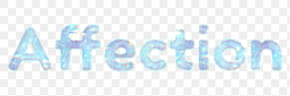 Shiny affection word png sticker word art holographic pastel font