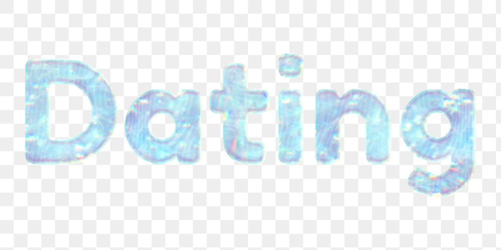 Shiny dating word png sticker word art holographic pastel font