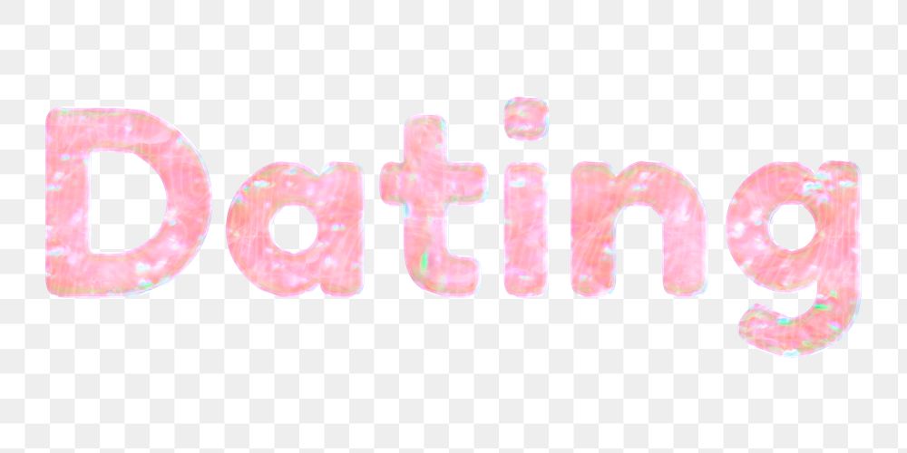 Shiny dating png lettering pink holographic word sticker