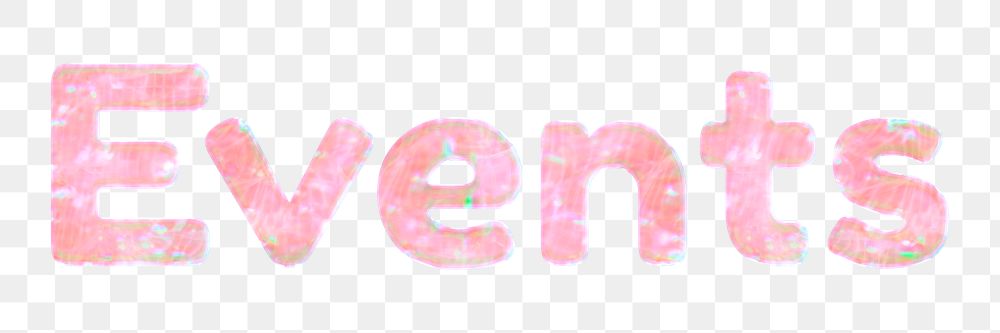Pastel events word png sticker holographic font