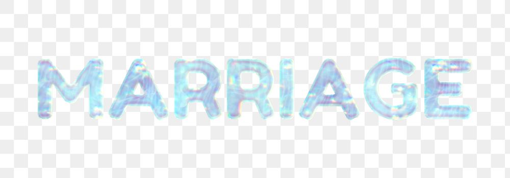Shiny marriage png sticker word art holographic pastel font