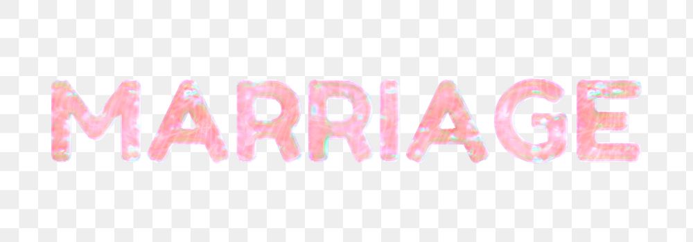 Marriage text png holographic pink word sticker