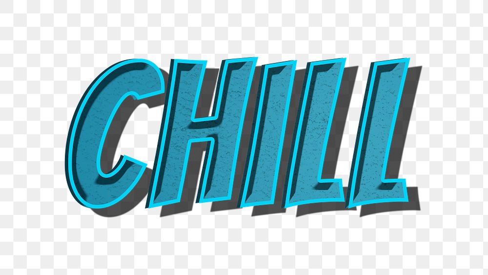 Chill retro style png typography