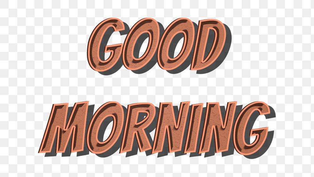 Good morning retro style png typography