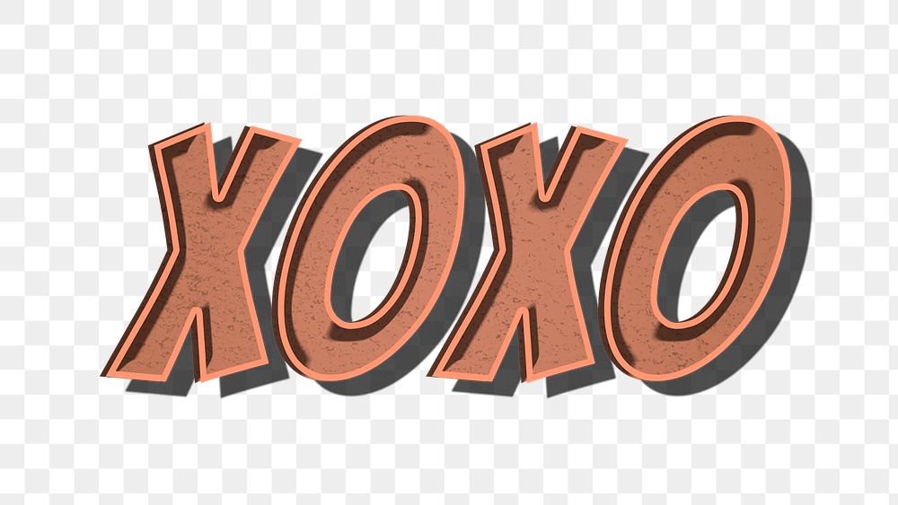 XOXO retro style png typography